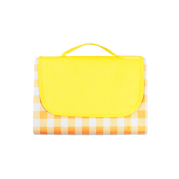 Picknickfilt, campingfilt, strandfilt, 100 x 150 cm, vattentät, snabbtorkande, hopfällbar, picknickfilt (gul)