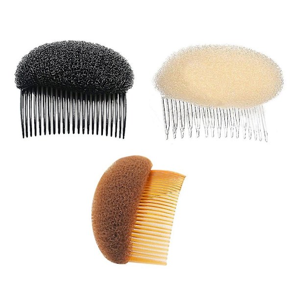 3 st Sponge Hårformare Kam Hår Öka Styling Lugg Pad Frisör Frisörverktyg Kam