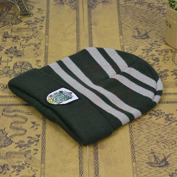 Harry Potter lue Gryffindor Hufflepuff Ravenclaw Beanie Caps Fancy Dress Up（Slytherin）