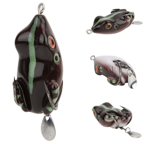 2 stk. 5,5 cm/11 g farverige sequin kunstige frø fiske lokkemad hårde agn med kroge fiskegrej tilbehør4#