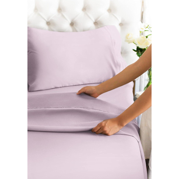 California King Size lakanset - Andningsbart & kylande - Hotell lyx sängkläder - Extra mjukt - Djupa fickor - Lätt passform - 4-delat set - Rynkfri -