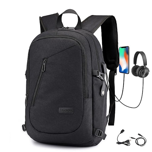 Vattenresistent reseväska med USB-laddningsport, laptopryggsäck, fritidsryggsäck