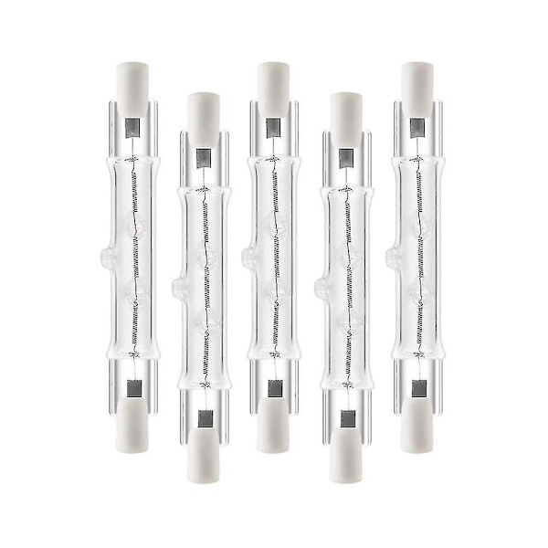 5 stk. R7s 118mm 300w 230v, R7s halogen lineær pære, dæmpbar halogenlampe til bygning Wo-meini