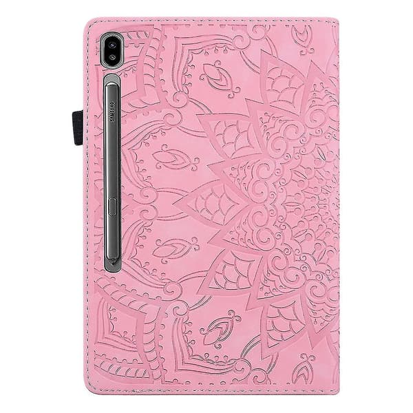 Til Samsung Galaxy Tab S7 Relief Læder Etui（Pink）
