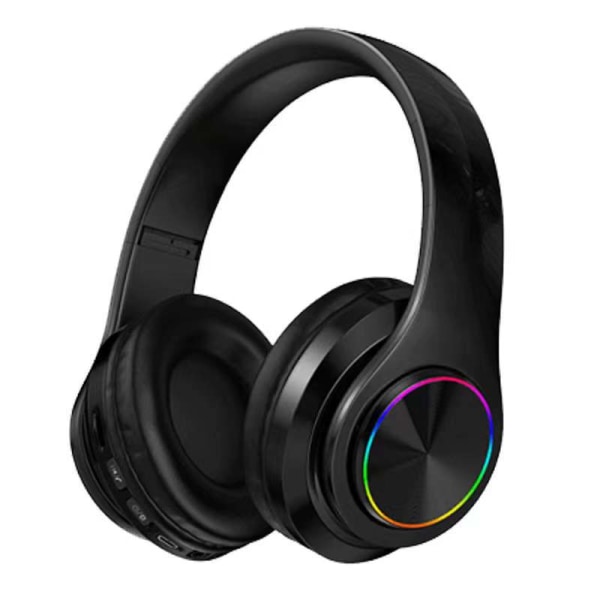Hopfällbara Bluetooth-hörlurar med belysning Svart