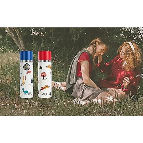 Flask Vattenflaska Rostfritt Stål Flaska Metall 350ml Resmugg Varm Dryck Kopp Kaffe Mugg H8989 (350ml, Röd)