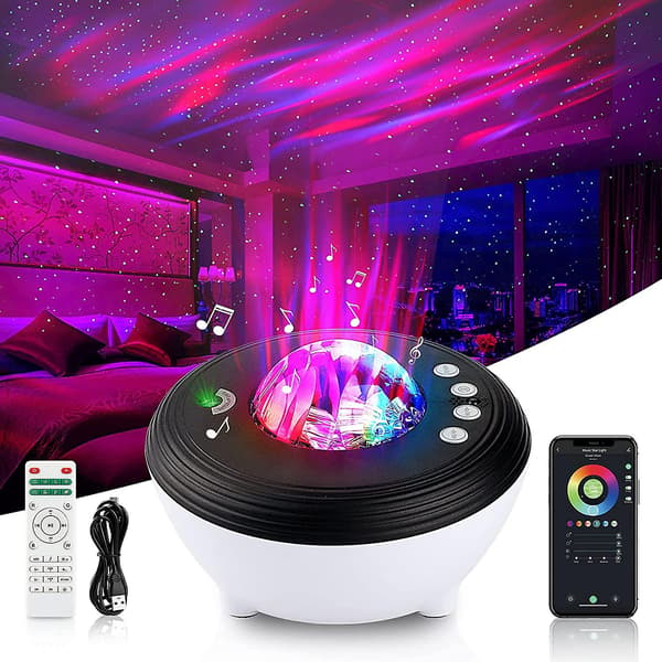Børne Nattelys, Led Stjerneprojektor Wifi Bluetooth