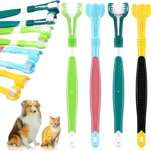 4 stycken 3 sidor tandborste för långa skaft hundborste Husdjursborste  Borste Canin tandborste för tandvård för hundar och katter Rengöring av  tänder 3039 | Fyndiq
