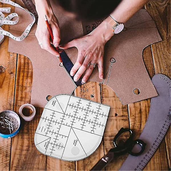 Böjd hörnfräs linjal akryl DIY hantverk lapptäcke sömnadsmall