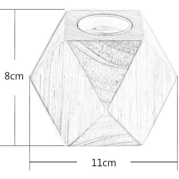 2 stk. liten bordlampe nattbordslampe med diamant trebase ved siden av lampen, E27 60w perfekt for