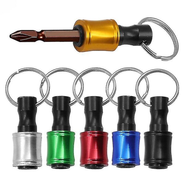 6 stk. sekskantskaft skrutrekkerbit holder 1/4 tommers adapter hurtig skifte bit holder socket bit forlengelsesstang skrutrekker med nøkkelring