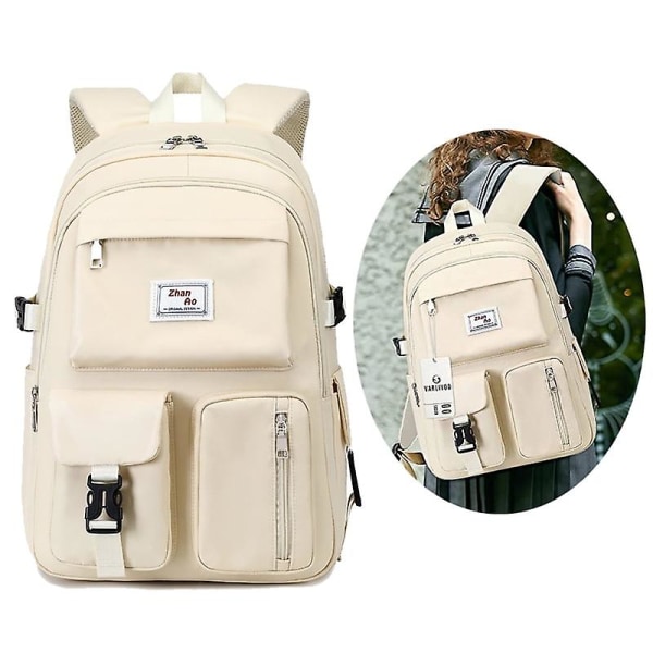 Stor kapacitet studerende skoletaske Laptop rygsæk, hvid