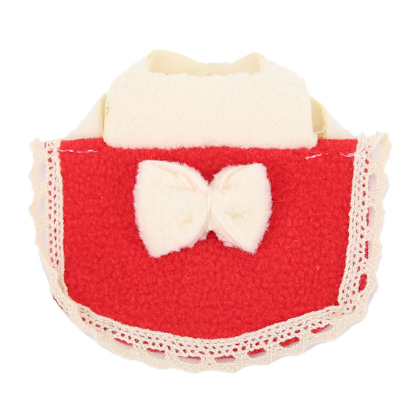 Mini kæledyrstøj - Rød M blød fleece hamster kappe outfits med sløjfe