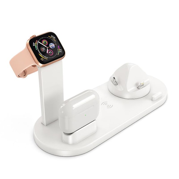 4-in-1-laturiteline Langaton latausasema useille laitteille, sopii Apple Mobile Phone -kuulokkeille All-in-one langaton lataus White Creat