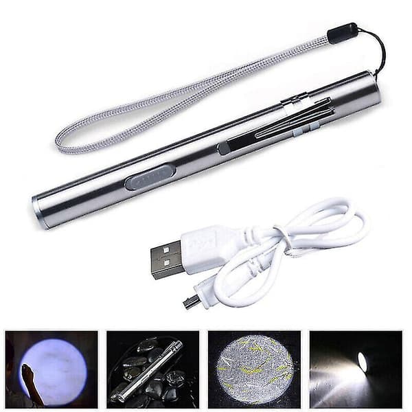 Super kirkas taskulamppu kynä USB ladattava LED taskulamppu