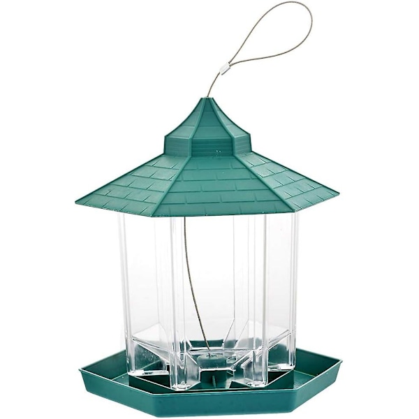 Hanging feeding station bird feed bird feeder, waterproof bird feeder,green