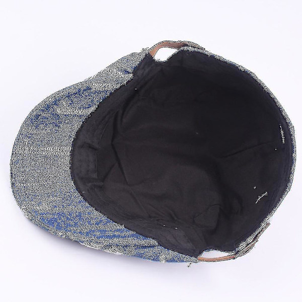 -justerbar Denim Beret Mann Cowboy Cap Flat Hat Sol Visor