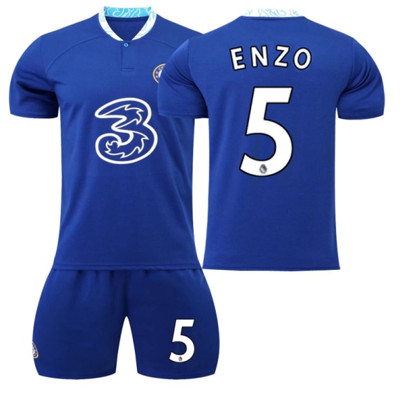 Chelsea World Cup Hemma Kit ENZO nr 5. Barn #5 Kis 26（140-150CM）