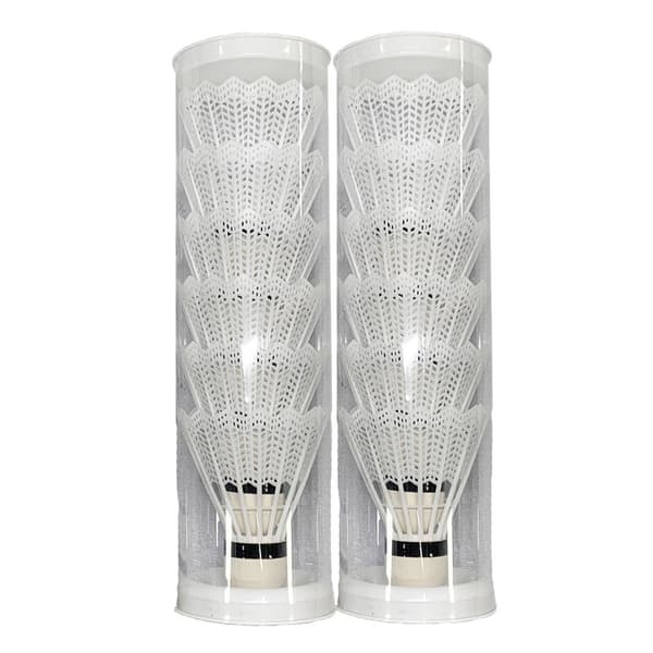 12-pack utomhusplastbadminton (vit)