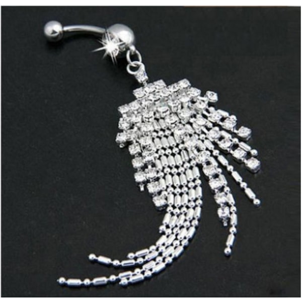 Tofs Hänge Cubic Zirconia Navel Ring Kvinnor Kroppssmycken
