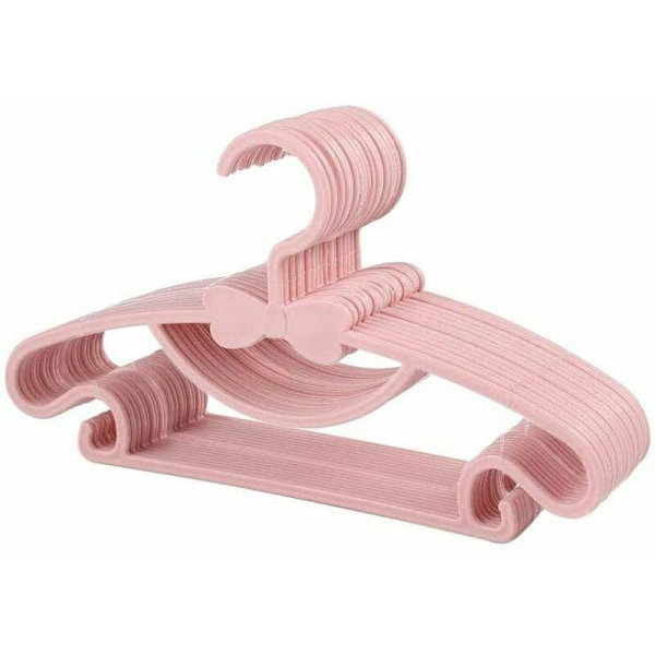 Barnkläder Hängare, Plast Barnkläder Hängare, Halkfria Babykläder Hängare, Babykläder Hängare Set för Garderob Kläder (Rosa, 20 st)