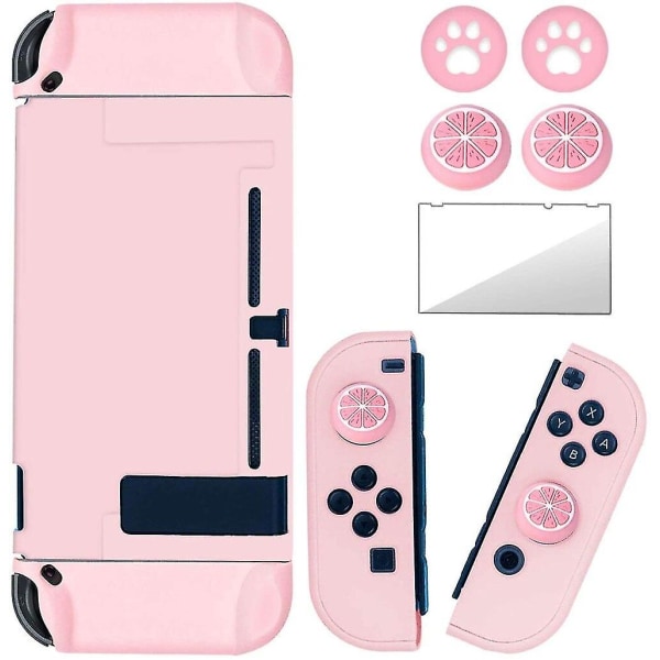 Ns-präglat Sakura Hard Shell Cover Dockningsbar Joypad Controller Skin Shell- case för Nintendo Switch Speltillbehör Rosa