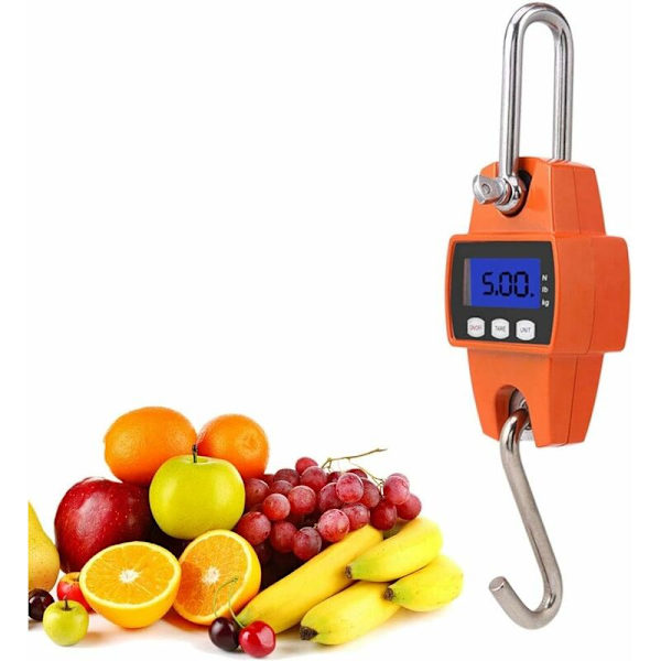 Elektronisk bagagevåg Bärbar digital LCD Mini hängande våg 300kg med krok Bärbar elektronisk LCD hängande våg