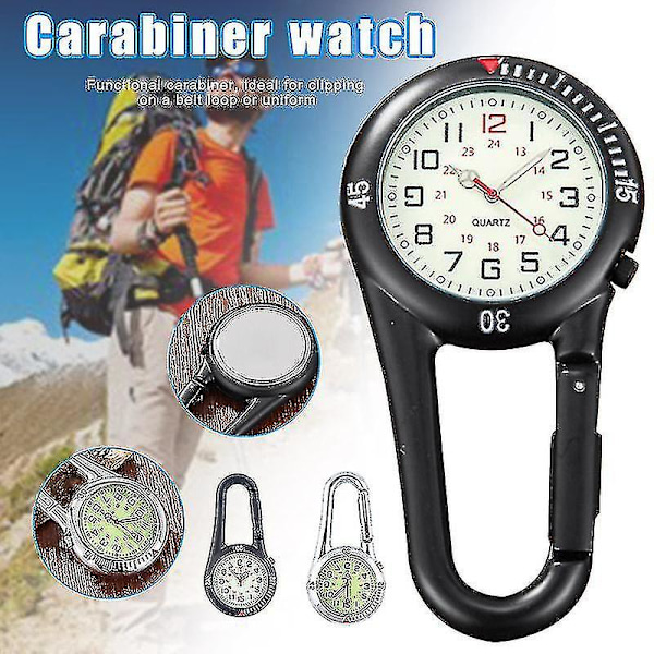 Clip On Karabiner Fob Klocka För Vandring Bergsklättring Utomhus Ryggsäck Hög Kvalitet