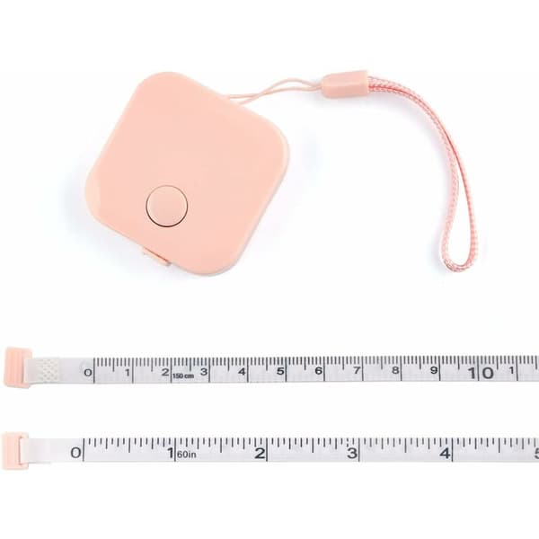 2-pack måttband - för kropp, sömnadstyger och hantverk, indragbart, vändbart, 1,5 m, rosa