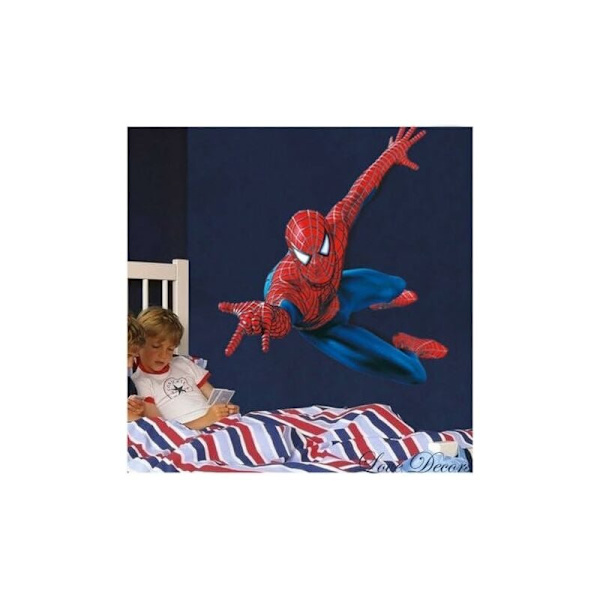 Jättelika stora Spiderman väggdekaler för barn pojkar sovrum väggmålning dekoration.