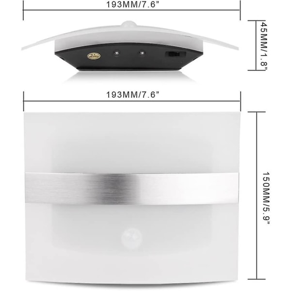 Trådlös led vägglampa Stick Anywhere Batteridriven rörelsesensor för badrum hall inomhus nattlampa