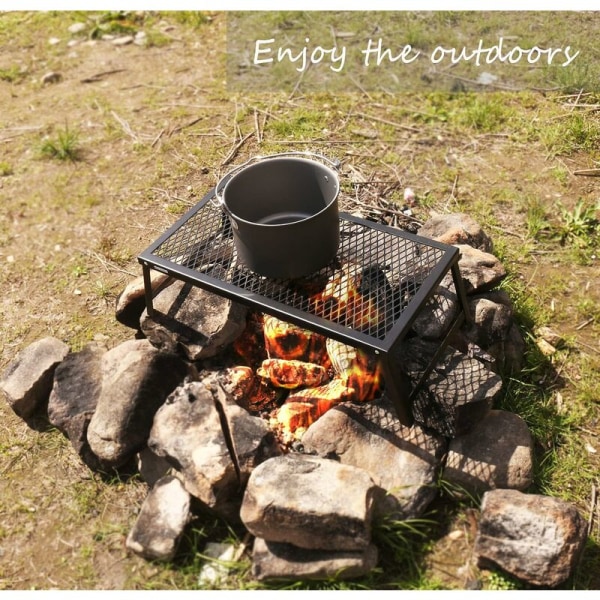 Camping BBQ Grill - Heavy Duty Campfire Grill Vikbar grill för lägerelden Resa Camping Vandringsfestival