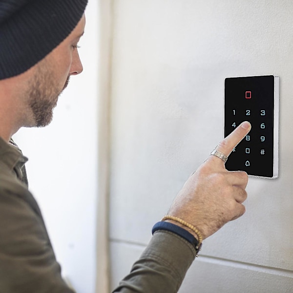 Nyckellöst dörrlås med knappsats, smart elektroniskt dörrlås för ytterdörr med pekskärm, automatiskt dörrlås, stöd för 2000 användare
