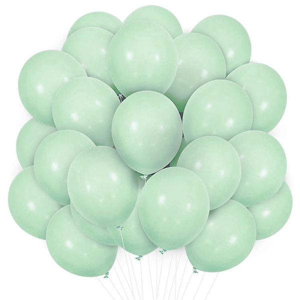 Förpackning med 100 st 30 cm fruktgröna ballonger, ballongdekoration för födelsedagsfest, pojkkalas, grönt party, släktträff, bröllopsfest och andra helgdagar