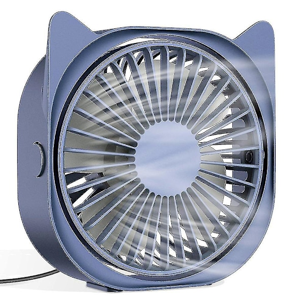 Creative Mini Personal USB Desktop Cat Ear Fan 3 Speed Portable Desktop (Dark Blue)