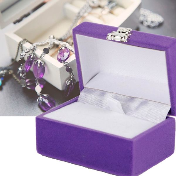 Smyckeskrin Ring Box Case Hänge Present Förvaring Display Organizer Tillbehör (Lila)