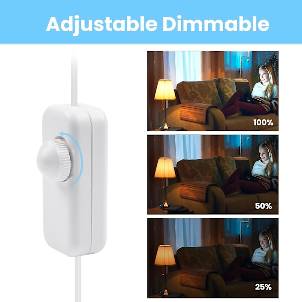 Himmennettävä himmennin 1w - 150w Himmennettävä Led-hehkulankapolttimo Päällä/pois AC220-240v/välivaihe Sarja paitsi 1w Hiljainen (metallilenkki pyörivällä säätimellä)