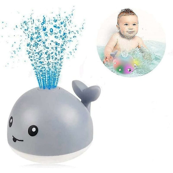 Spray Whale Baby Badleksaker LED Ljus Sprinkler Leksak Badkar Dusch Pool Badleksaker för Spädbarn Småbarn Barn 0-6 12 Månader 1+ 2+ År Gammal Bad