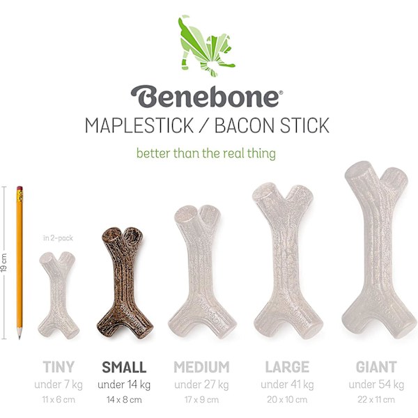 Maplestick/bacon Stick Liten seg tuggleksak för tvångsmässigt tuggande hundar