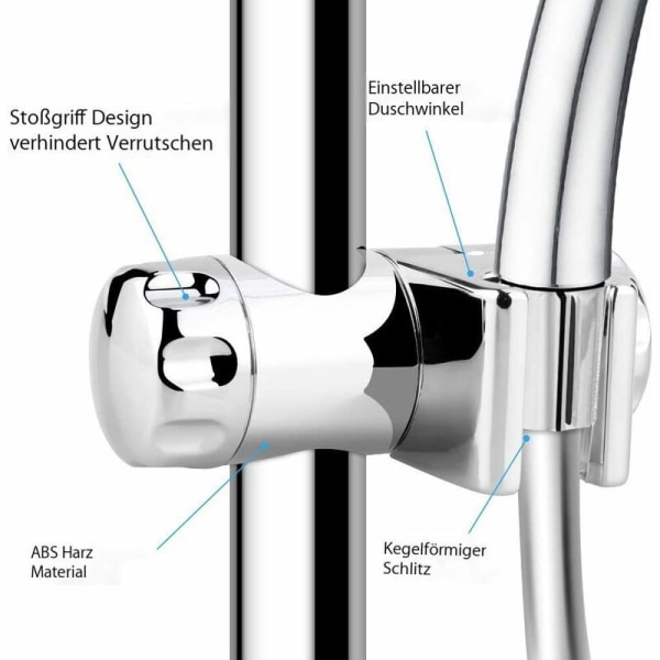 Duschfäste Duschfäste Glidstång 25mm Väggskena Duschstänger för Duschstång 25mm Väggskena ABS Krom Duschstänger