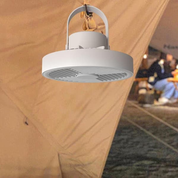 Campingvifte med LED-lys USB-loftsvifte Hængende ventilator, Grøn