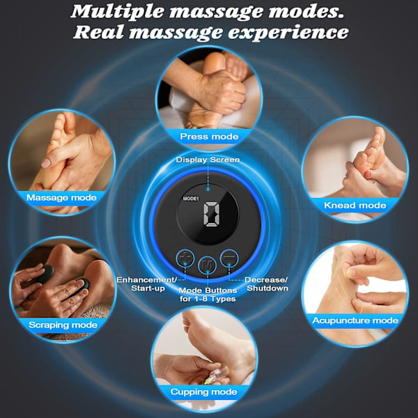 Fodmassager Maskine Muskel, Muskelmassager, Fødder Og Benmassager Foldbar 19 Intensiteter 8 Massagetilstande