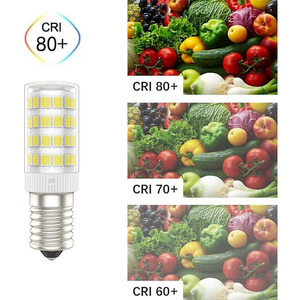 E14 LED-pærer, 5w (tilsvarer 50w), Kald hvit (6000k), Ac220-240v, Flimmerfri, Ikke-dimbar, 300 Lumen, Cri>80, Pakke med 6 - (Kald hvit, 5w) [e