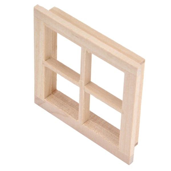 1:12 Dockhusfönster Miniatyr Trä Omålad Simulerad Fönster Dekoration Tillbehör