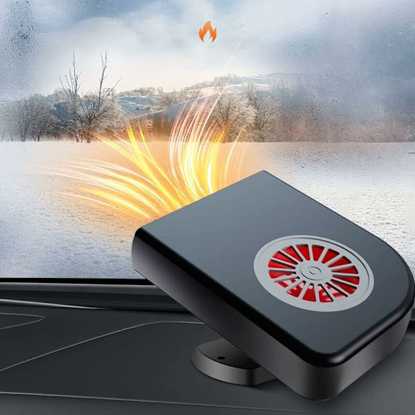 24V Bilfläktvärmare 2 i 1 Bilkupévärmare med 360° Vridbar Bas Bärbar Defroster Defogger Värmare Fläkt Mobil Bilvärmare Longziming