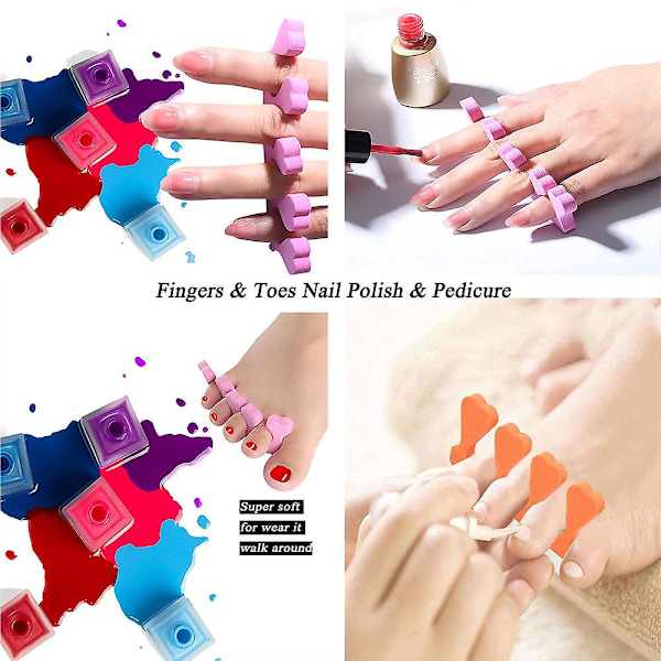 24 st finger- och tåseparatorer Pedikyrverktyg Nagelkonstverktyg Mjukt och hållbart（typstyle1）