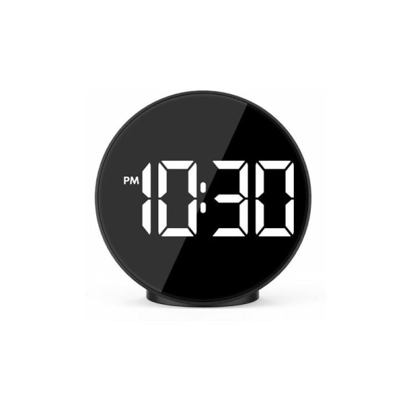Digital väckarklocka LED digitalklocka digital väckarklocka temperatur/2 larm/12/24 timmar/USB-laddningsport (svart) CHAM
