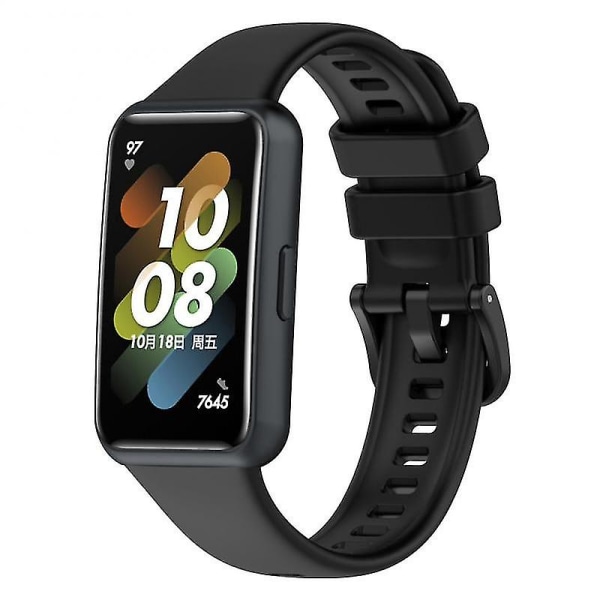 For Huawei Band 7 Strap Pustende Sport Erstatningsstropp Smart Klokkebånd Armbånd For Huawei Band 7 Honor Band 7 Watch（svart）