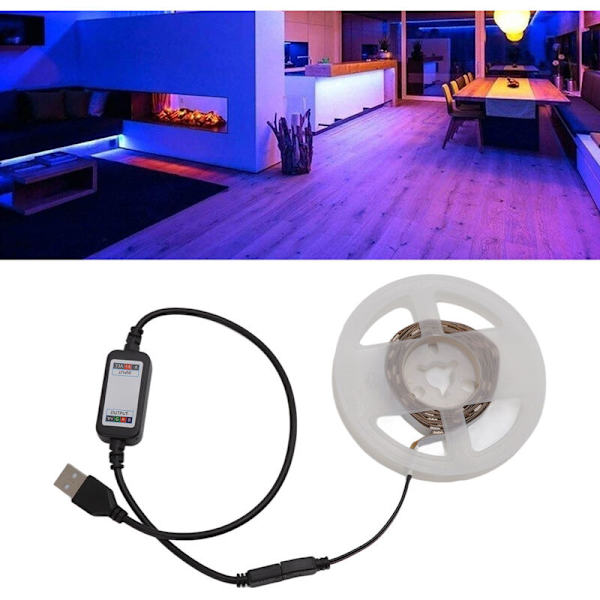LED-listljusremsa med USB Bluetooth APP-kontroll för rumsdekoration 5V 10m