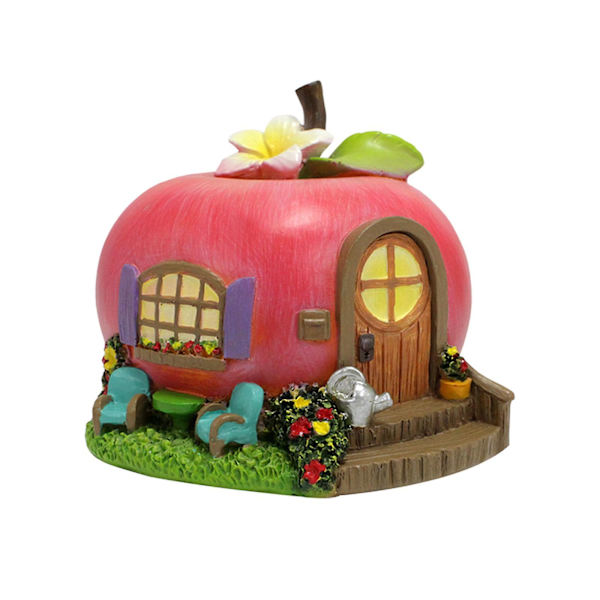 Hartsfigur i form av frukthus, dekoration för trädgård, miniatyrfigur, prydnad för mikrolandskap, för blomkruka, veranda, entré (liten, flerfärgad)